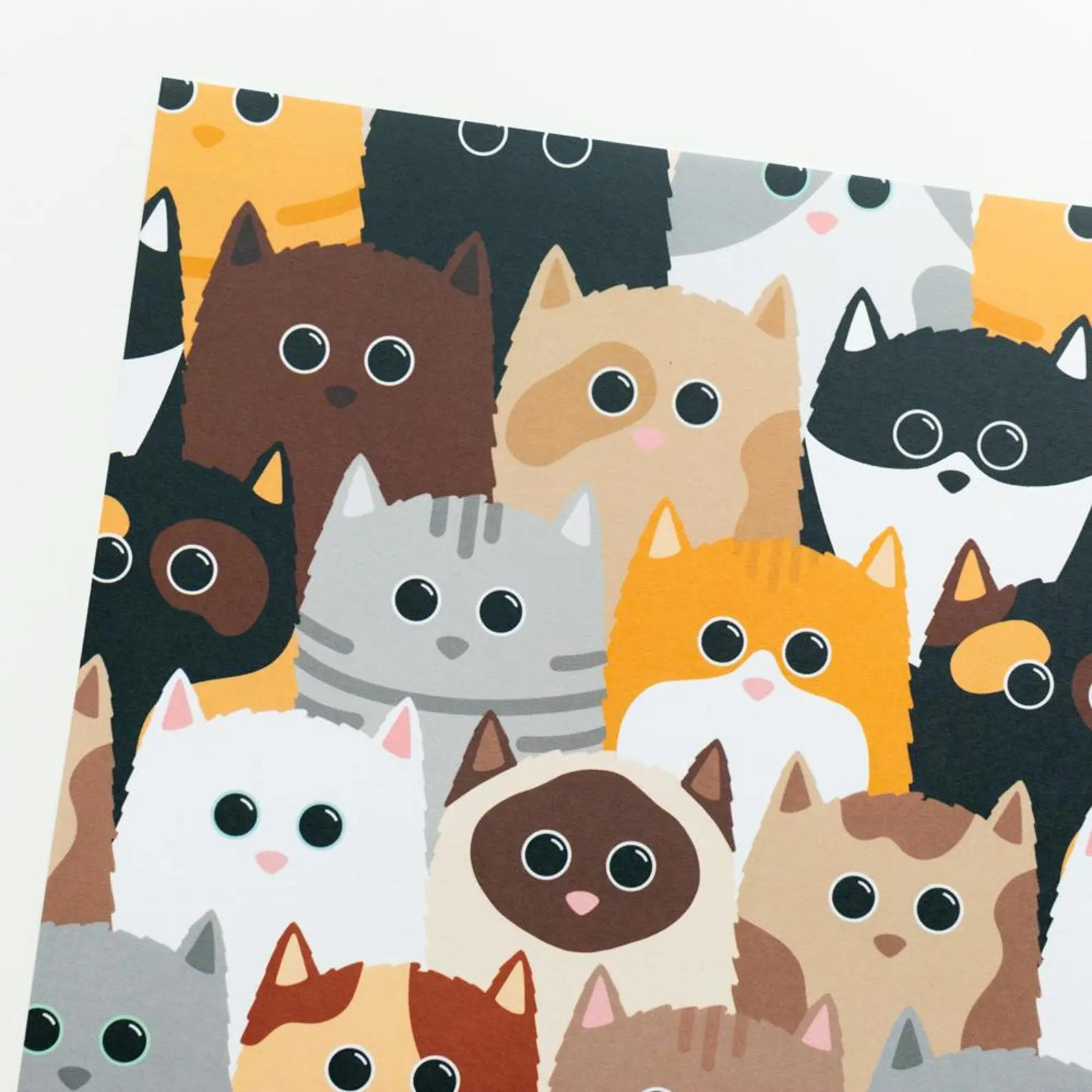 Lots of Cats Wrapping Paper Sheet - Cat Gift Wrap - Birthday Wrapping Paper - Fun Gift Wrap - Bold Wrapping Paper - Cat Gifts
