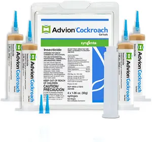 Advion Cockroach Gel Bait, 4 Tubes x 30-Grams, 1 Plunger and 2 Tips, German Roach Insect Pest Control, Indoor and Outdoor Use, Roach Killer Gel for American, German and Other Major Cockroach Species