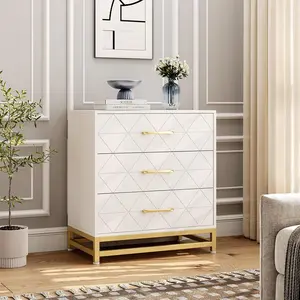 White 3-Drawer Dresser for Bedroom & Closet Slim Tall Chest with Soft-Close Glides, Anti-Tip Kit | 28.7" H Space Saving Storage Organizer​​ Wardrobe Cabinet