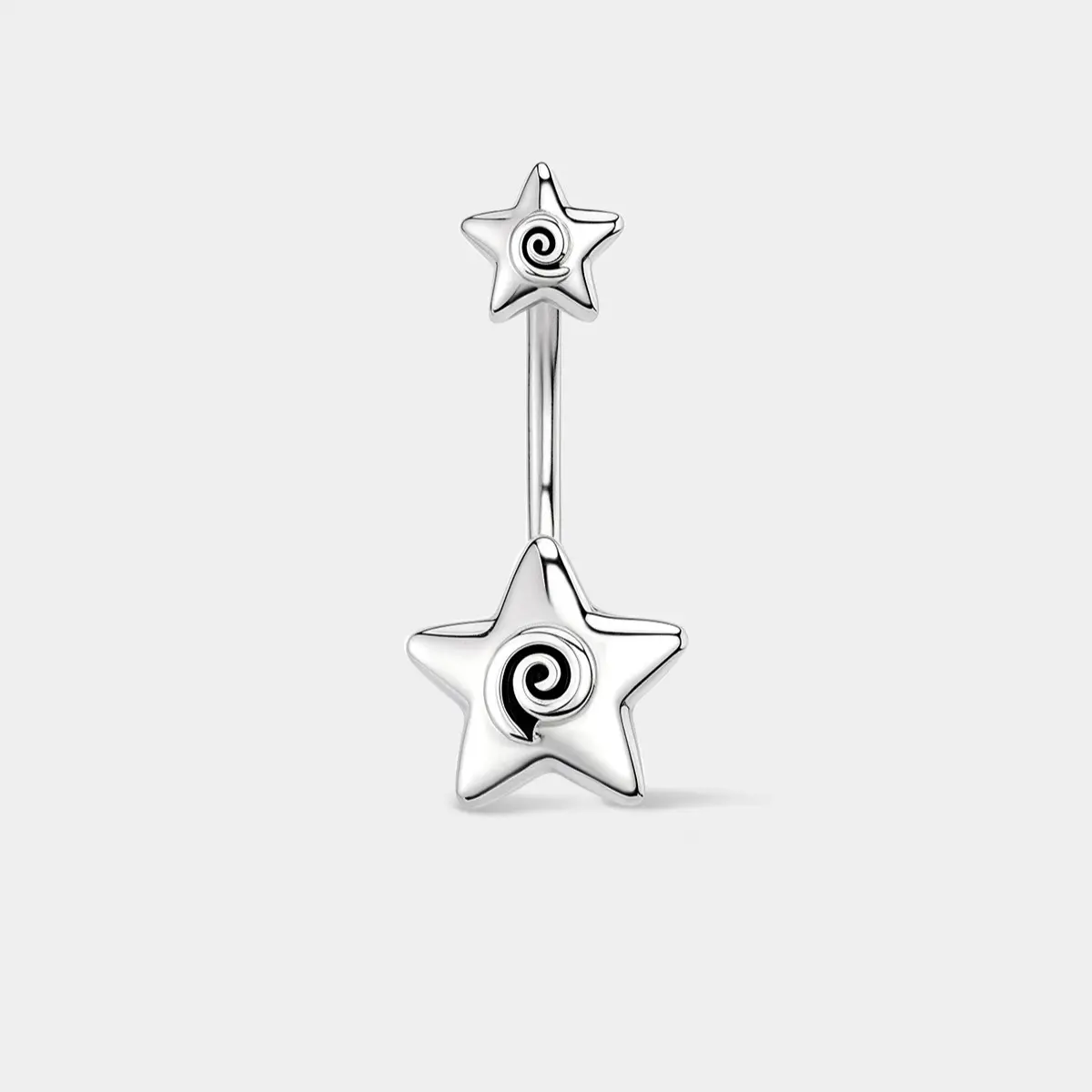 Oufer Spiral Stars Stainless Steel 14G Belly Button Rings
