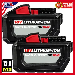 2PACK 18V 12.0AH Extended Capacity Battery For Milwaukee M18 Li-ion 48-11-1890
