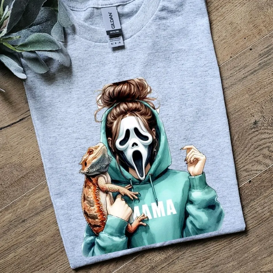 Cute bearded dragon mama popular scream halloween tee