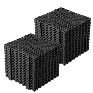 Garvee Modular Interlocking Cushion, Set of 50 PVC Soft Drainage Tiles 12x12 Inches with Anti-Slip Drainage Holes, Ideal for Garage Flooring and Drainage Solutions
