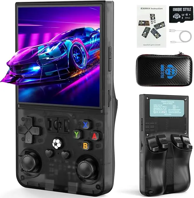 YEQOO R36MAX Retro  Handheld Game Console 4.0 Inch IPS HD Screen 1.5GHz CPU 30+ Emulator 4000mAh Battery 64GB Storage Portable Gaming System
