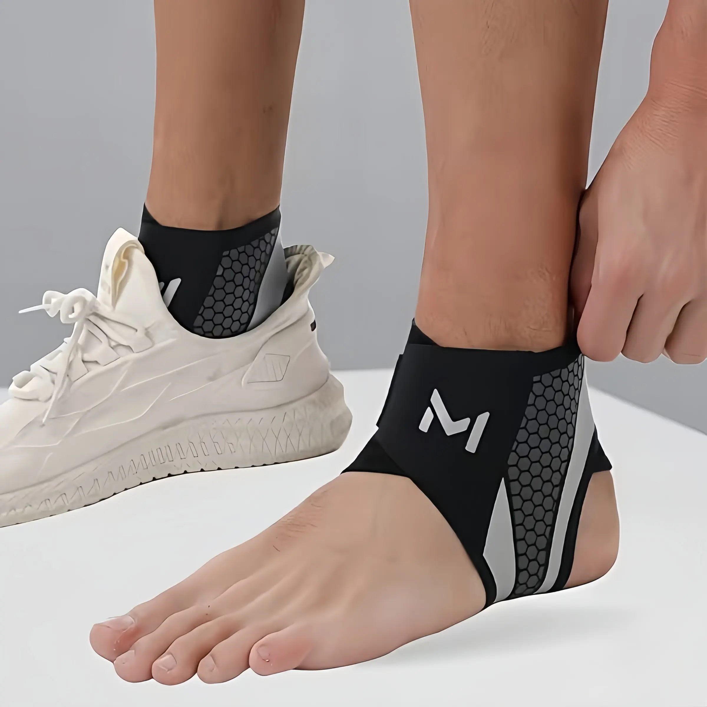 2-Pack Ankle Brace for Men & Women,Adjustable Lace up Ankles Sock,Basketball Ankle Stabilizer with Straps,Ankle Wrap,Orthopedic Compression Sleeve for Plantar Fasciitis Relief,Tendonitis,Sprained
