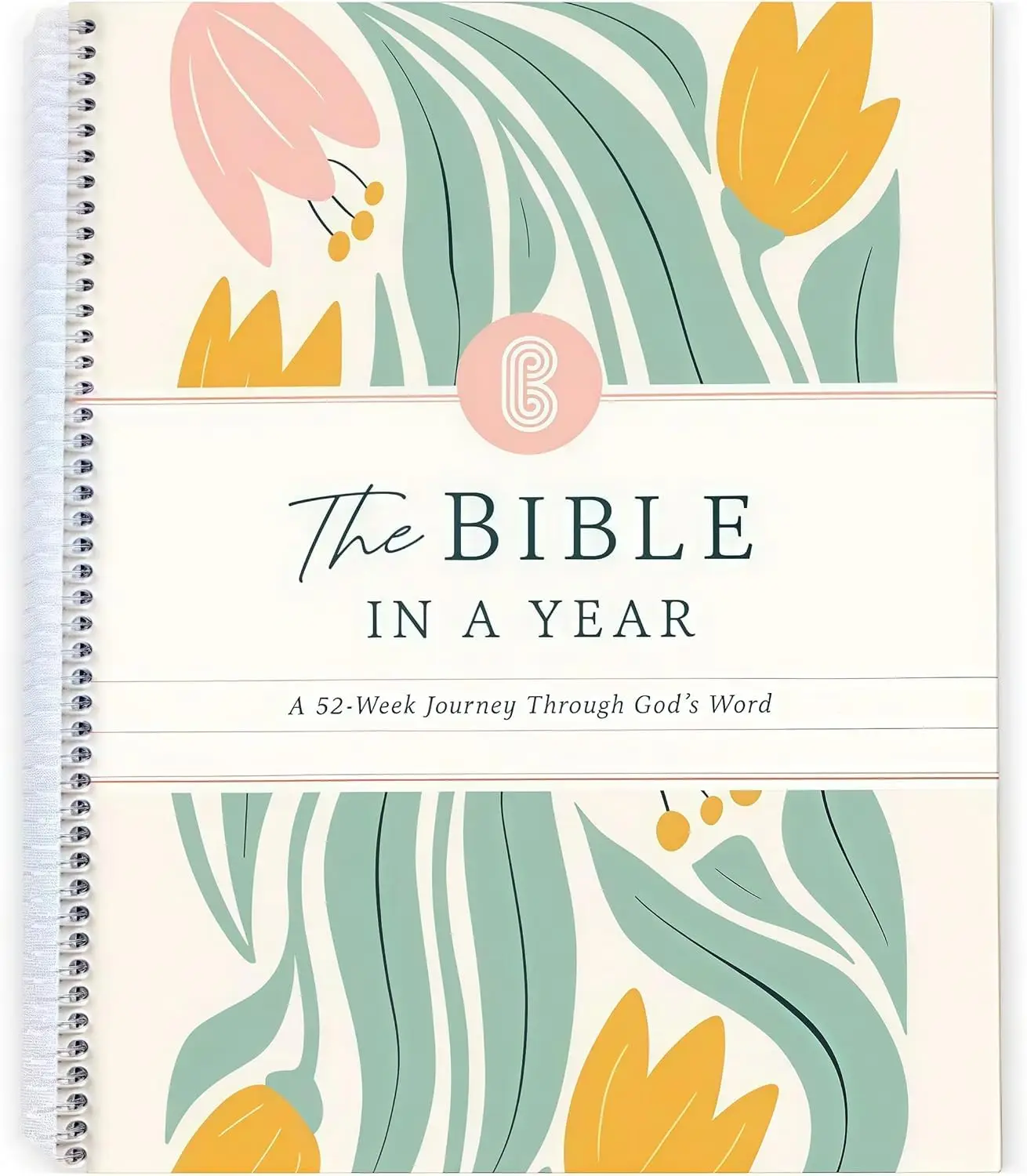 The Bible in A Year: A 52-week Study Through Gods Word, A Beautiful Year in the Bible For Women, Spiral Bible Study Guide Journal, Christian Bible Stu