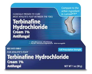 Terbinafine Hydrochloride antifungal Cream 1% - Athletes Foot Cream Extra Strength, relieves itching & Burning, Cures Most Athlete's Foot, Jock Itch & Ringworm 1 oz