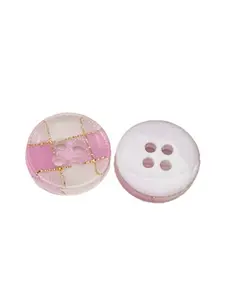 Bowl-Shaped Resin Button, Plaid Fashion Accessory, Multi-Purpose DIY Decoration, Clothing Auxiliary Material, Versatile Craft Supplies