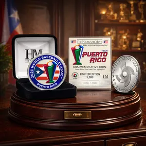 Puerto Rico 2026 World Baseball Classic Silver Coin – Limited Edition 5000 Highland Mint Collectible