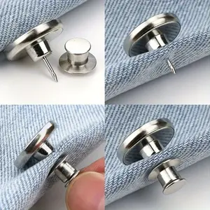 4pcs Adjustable Detachable Jeans Pin Buttons Nail Sewing-free Retro Metal Buckles For DIY Clothing Garment Button Accessories Jeans button free stitching free detachable adjustable waist button pants waist circumference big change small tool