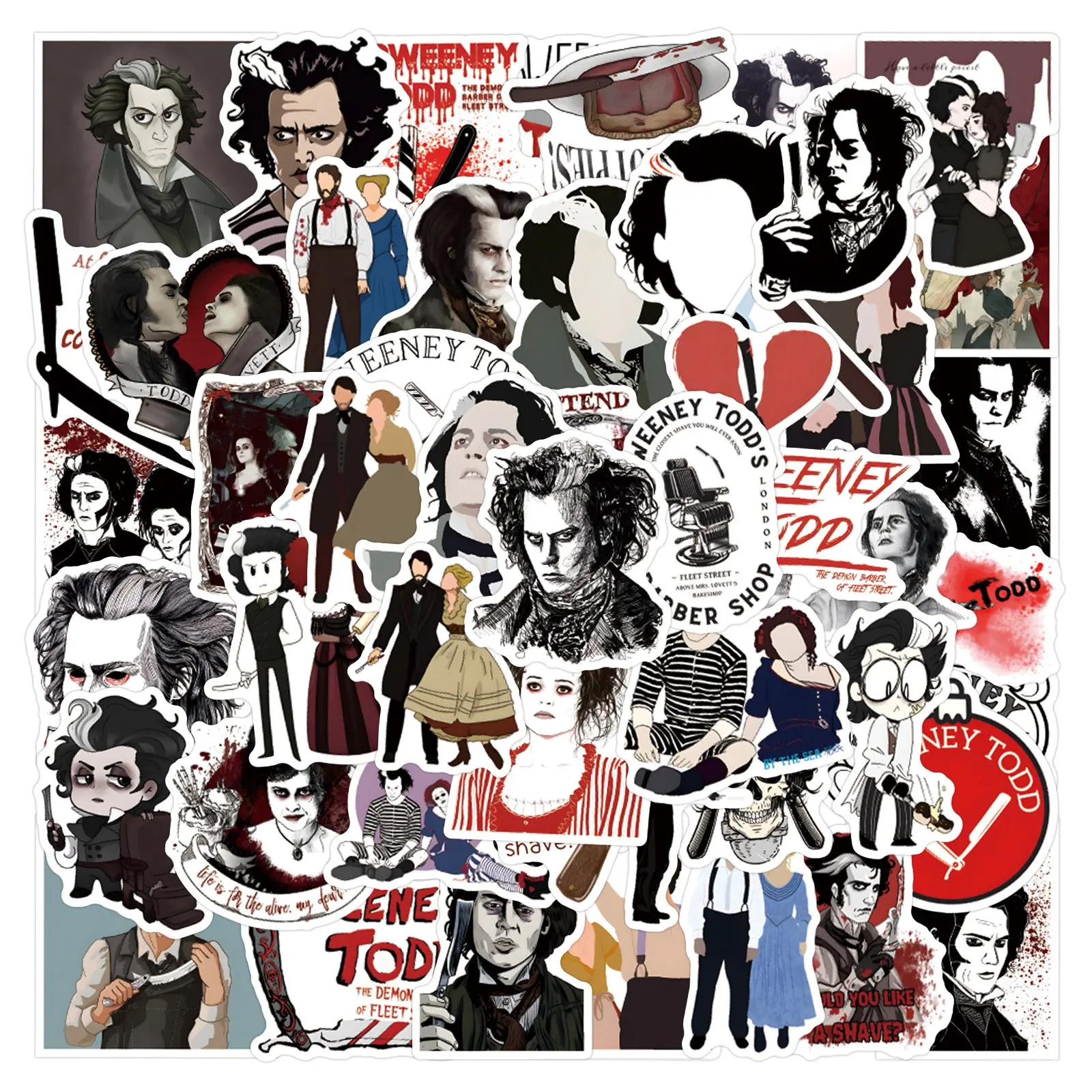 55 Classic Movie Tattoos, Toddler Hairdresser Graffiti Stickers, Waterproof Car Luggage Cup Skateboard Stickers, Durable Design