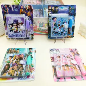 1/4 Kpop notebook set:Devil Hunter Advanced Mini Diary, including ballpoint pen, easy to organize and record, notepad mini notebook, diary, K-pop  cute notebook, sketchbook,,bible study supplies,junk journal, suitable for daily writing use