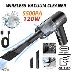 1pc 120W High-Power Wireless Vacuum Cleaner, Dual-Use for Home and Car, Black Cars Accessories Vacuum
