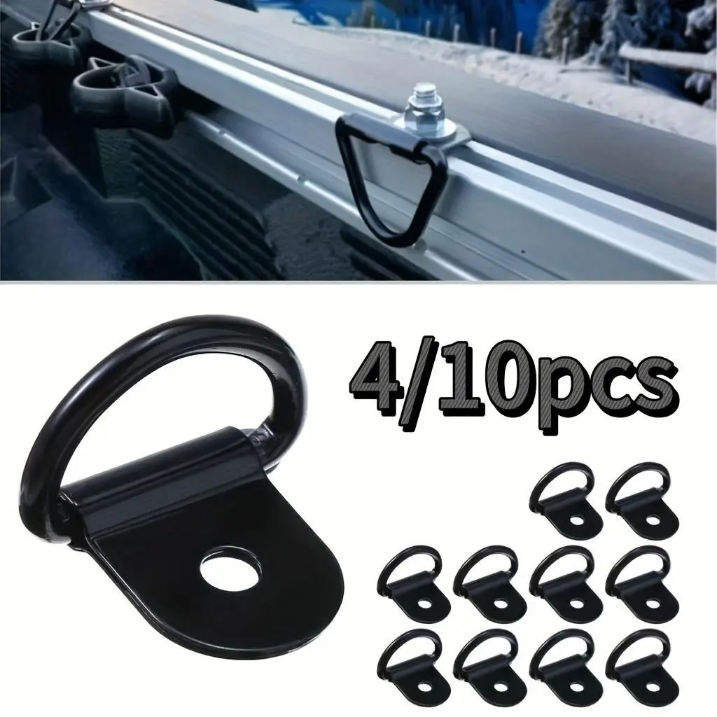 4/10Pcs D-shaped pull ring truck pull truck cargo tailgate cargo fastening anchor accessories triangle rowing truck off-road vehicle anchor Truck Parts