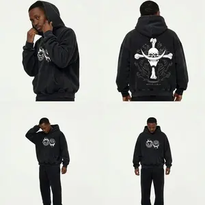 Portgas D. Ace x Boldprintee Anime Washed Oversized T-Shirt Hoodie Vintage Y2K Streetwear | Heavy Cotton Unisex Manga Pullover Hoodie