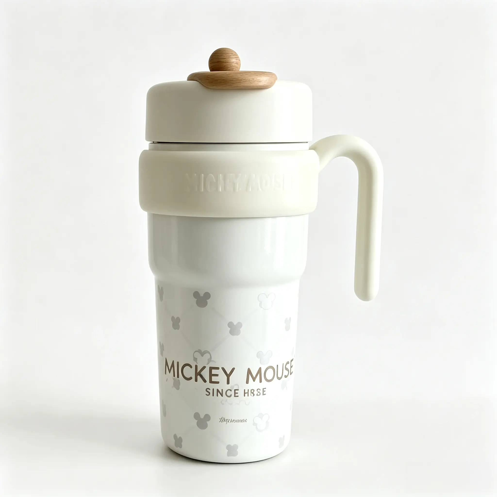 Disney Mickey Mouse Black‑White 23.7 fl oz Water Cup Stainless Steel Insulated Tumbler Leak‑Proof Portable Travel Drinking Mug