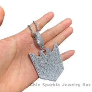 Foreign Trade-Selling Transformer Full Diamond Necklace Unisex Jewelry Pendant