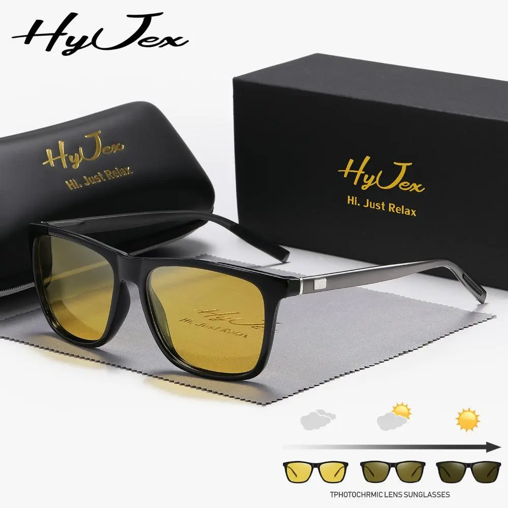 HyJex Unisex trend color-changing day and night metal sunglasses high-end polarized sunglasses