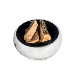 Teamson Home 20.87" Outdoor Round Faux Concrete Wood Burning Fire Pit with Accessories, Gray -FINAL SALE