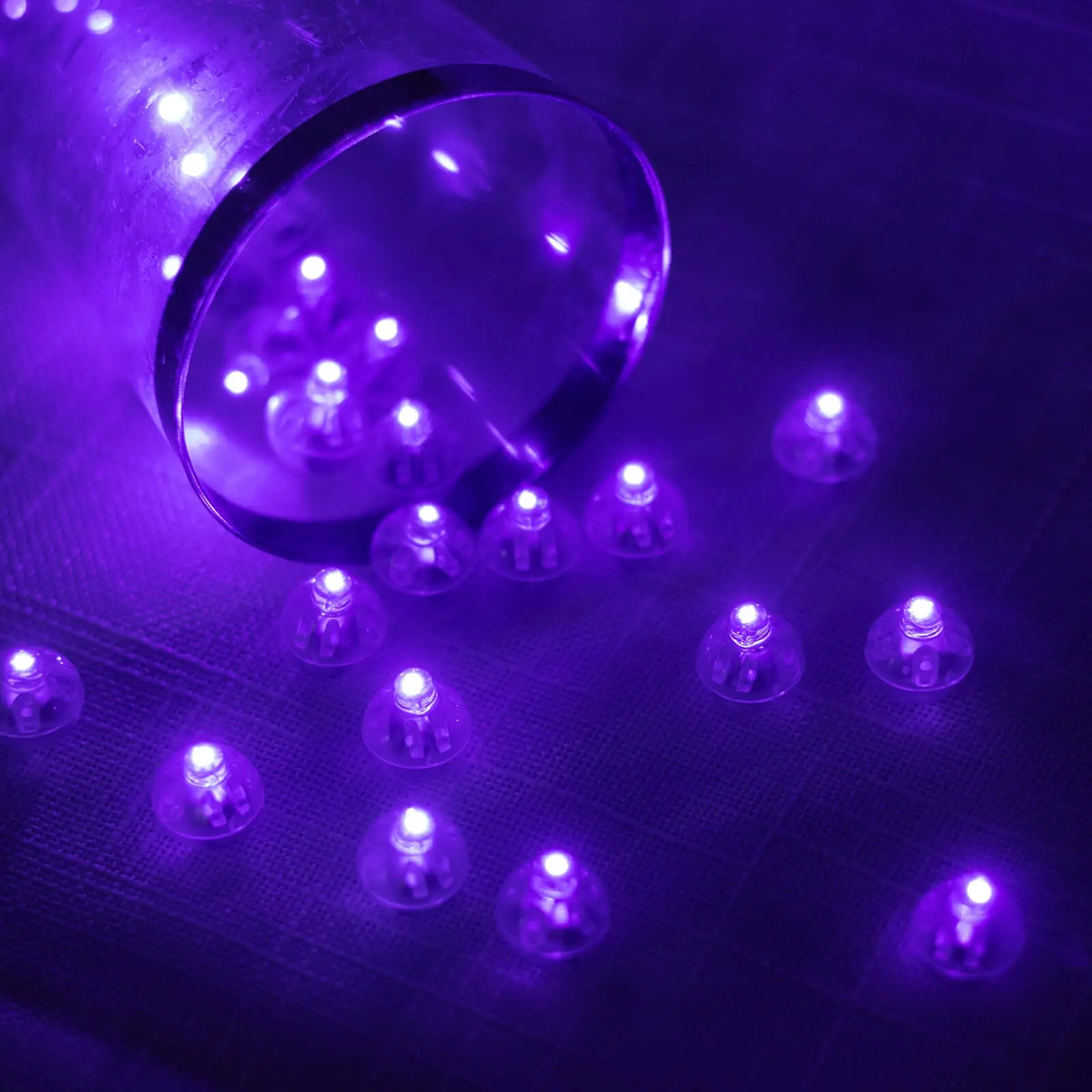 50pcs LED Balloon Lights - 0.5" Round Purple Glow Mini Waterproof Battery-Operated Balls, for Birthday, Christmas Festive & Party Supplies