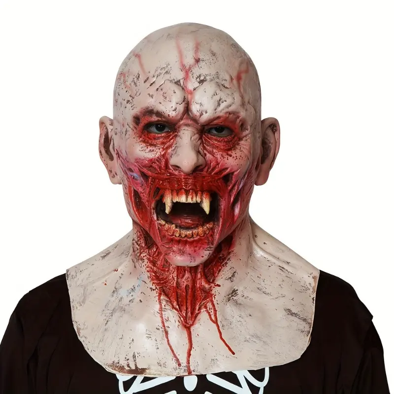 Men's Realistic Latex Full Face Scary Halloween Zombie Mask - Horror Accessory for Halloween, Cosplay, Scary Halloween Mask