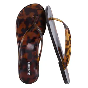 Cushionaire Splash Jelly Flip Flops for Women With Flexible Sole - Soft and Flexible, Waterproof Footbed Thong Sandals for Beach and Pool Shoe Summer