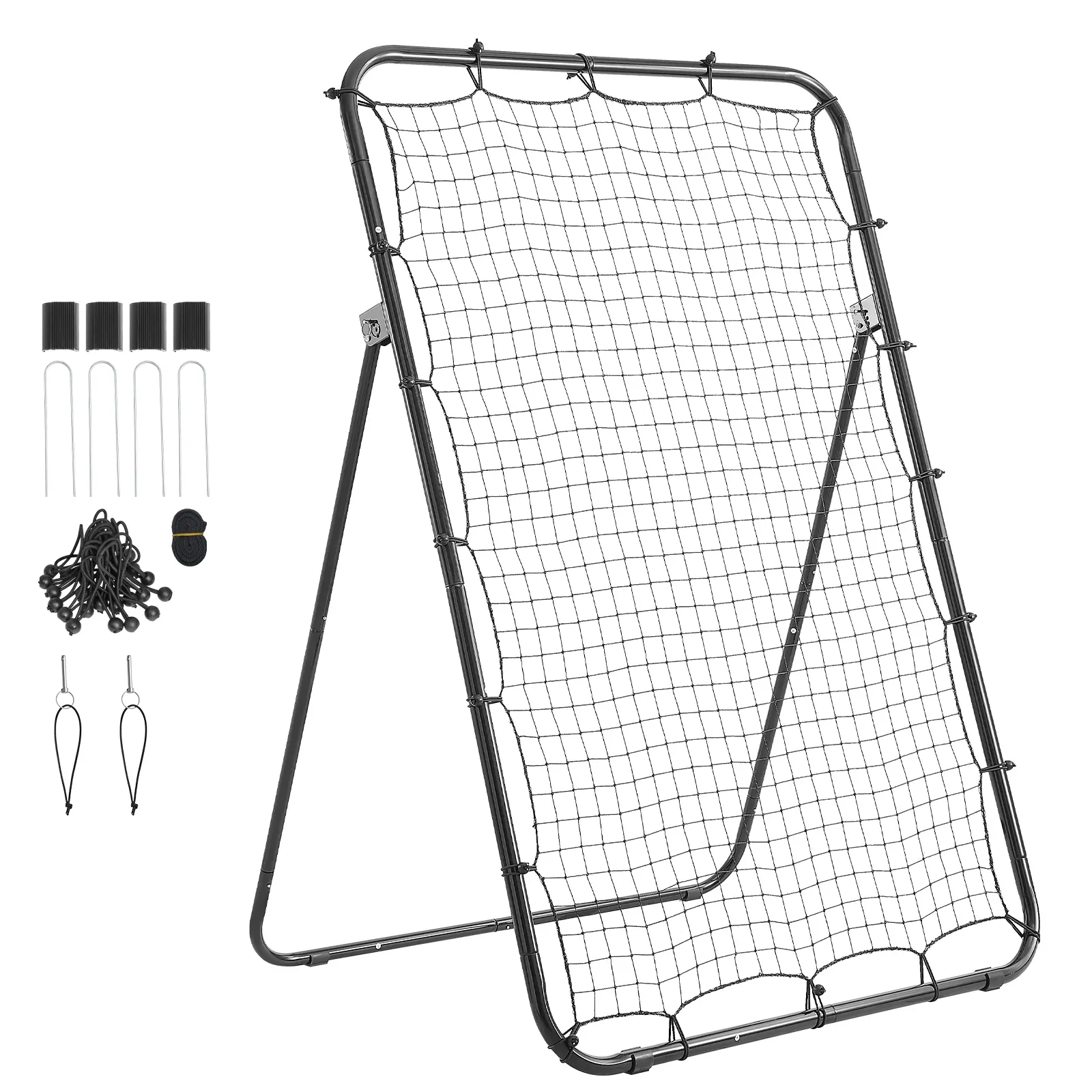 【SummerFinds】VEVOR 4x6 ft Portable Baseball Softball Rebounder Net Pitch Back Trainer, Training Equipment with 5 Adjustable Angles, Strike Zone, Steel Frame, for Casual Players, Enhances Throwing Skills, Pro-Level Performance, Foldable, 7.14 Kg, Pitching,
