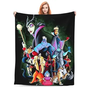DISNEY CLASSIC Villains Throw Blanket – Epic Group Portrait, Dark Fantasy Design on Soft Fleece for Fans of Classic Antagonists