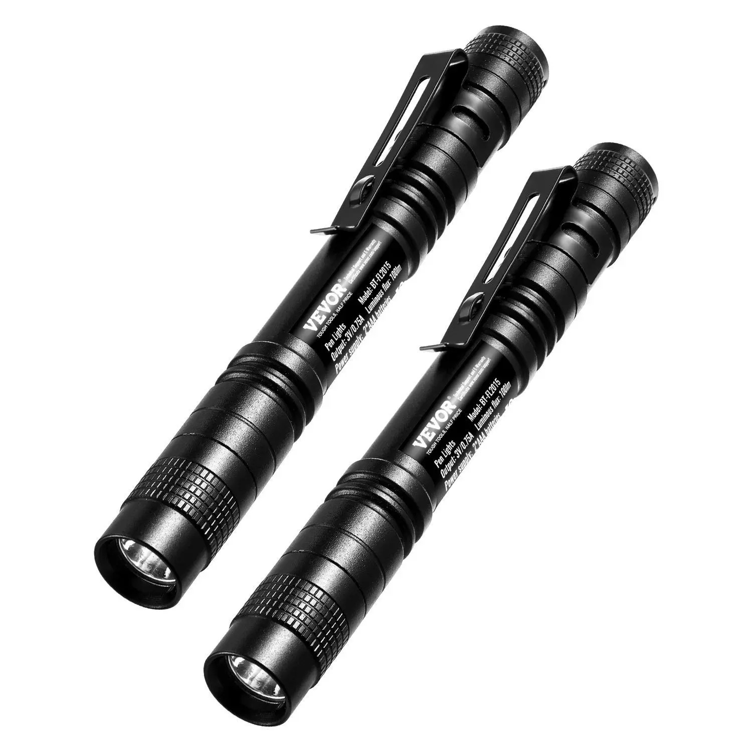 【summerfinds】VEVOR 2-Pack Pen Flashlights, 100 Lumens Pocket Flashlights with Clip, IPX4 Waterproof Compact Lightweight Penlights for Work, Emergency, Outdoor Use (Father's Day Gift), Flashlight