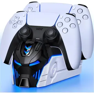 BEBONCOOL PS5 Controller Charger Station for Playstation 5 Dualsense Controllers: Fast PS5 Dual Controller Stand Charger Dock-LED PS5 Controller Charging Station Accessories for Playstation 5 Storage Kit
