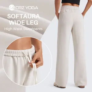 CRZ YOGA SoftAura Wide Leg Sweatpants Women 29”/ 31" Modal Lightweight Travel Pants with Pockets