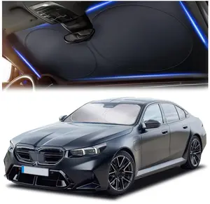 Windshield Sun Shade for Car, SUV & Truck – Patented Design Blocks 99% UV Rays & Heat | 240T Reflective Polyester Sunshade with Storage Bag | Keeps Vehicle Interior Cool | Universal Fit S(59" x 29")