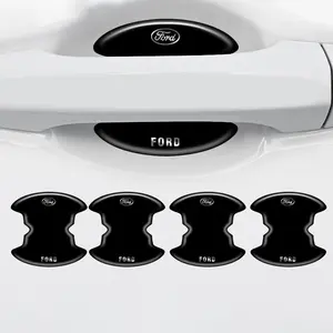 4/8pcs Car Door Handle Bowl Anti-collision Protective Stickers Sticker For Cars Car Decals For Ford Fiesta Mondeo Fusion Explorer Escape Shelby Edge Auto Accessories