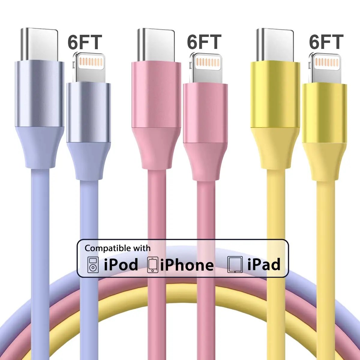 6FT [Apple MFi Certified] Electronic Fast Charging Durable Type C to Lightning Cable Charging Cables Compatible with Apple iPhone 14 13 12 11 Pro Max XR XS X 8 7 6 Plus SE iPad Mini Smartphone