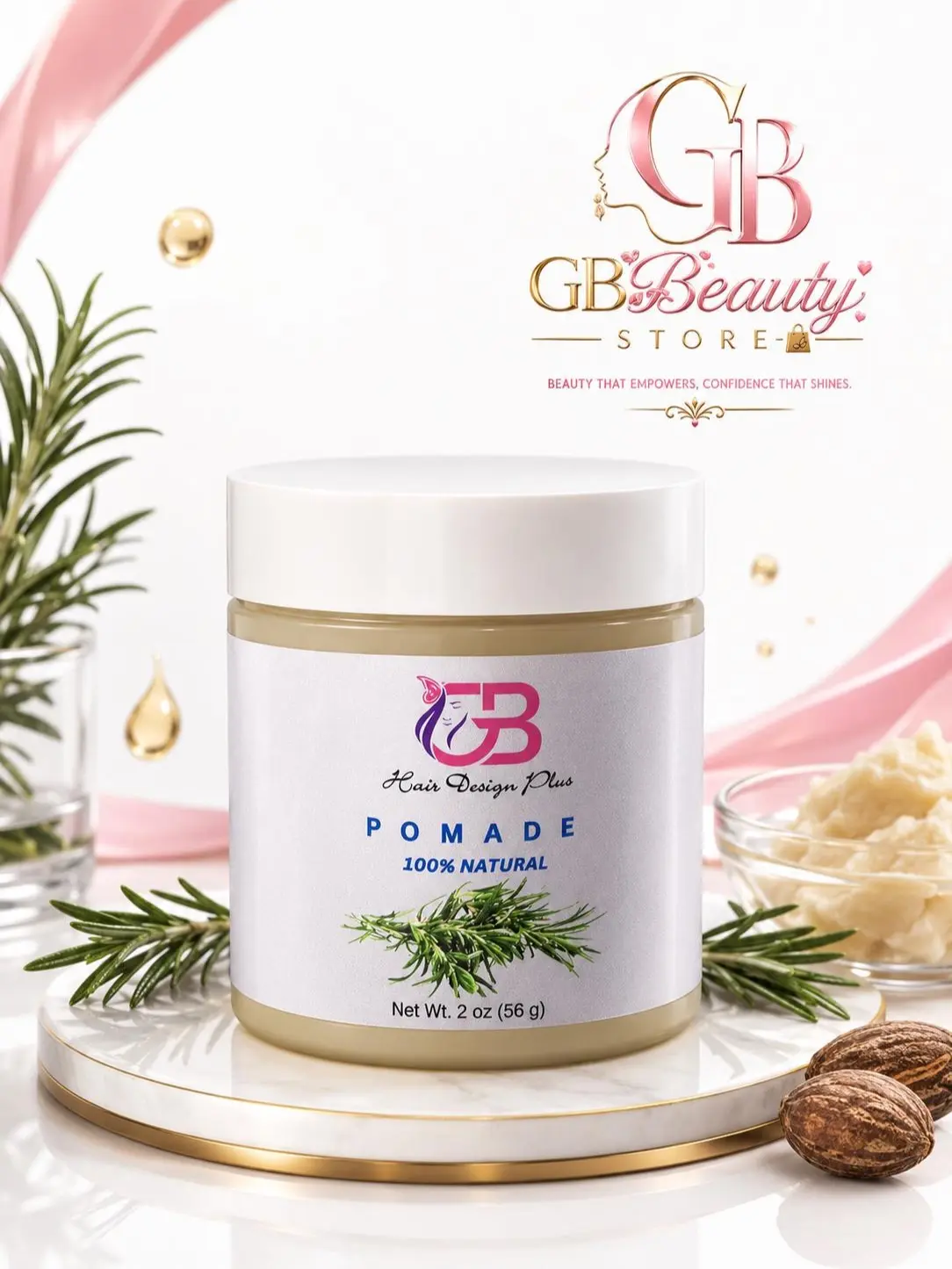 GB Beauty Hair Design Plus Pomade, 2 oz Haircare Styling Product