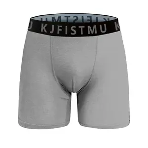 KJFISTMU 4-Piece Set of Solid Color Men's Comfortable Underwear Seamless Nude-Feeling Cloud-Like Soft Skin Temperature-Adaptive Quick-Dry Breathable Shorts Full Coverage Available in Black Gray and Colorful Fabric Long