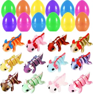 Easter 2026 Gift 12 Pack Prefilled Easter Eggs Filled with 3D Axolotl Toys - Mini Animals Fidget Figures, Easter Basket Stuffers and Essentials, Easter Gifts for Toddlers, Boys & Girls