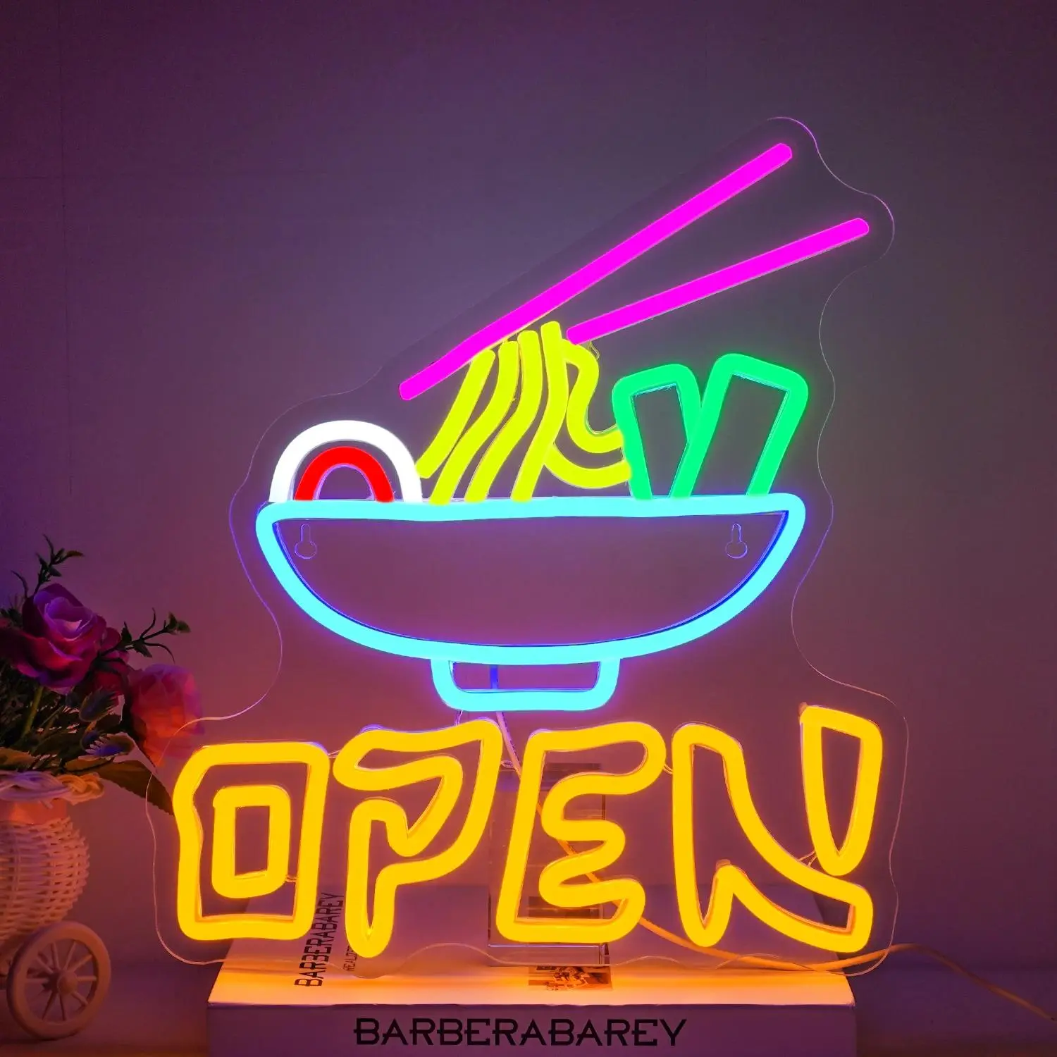 Ramen Noodles Design Neon Sign, USB Powered Neon Light, Wall Mounted Neon Sign, Decorative Light for Ramen Shop, Restaurant, Food Mall, Shop, Kitchen, Led Neon Lights, LED Lighted