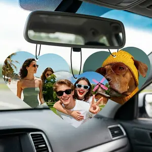 Customized Car Air Purifier - Personalized and Fun Car Air Purifier | Unique Photo Gift, Double sided Printing, Car Aromatherapy, Suitable as Christmas Gift, Valentine's Day Gift, DIY Customized Birthday Gift, Anniversary - Love Shape