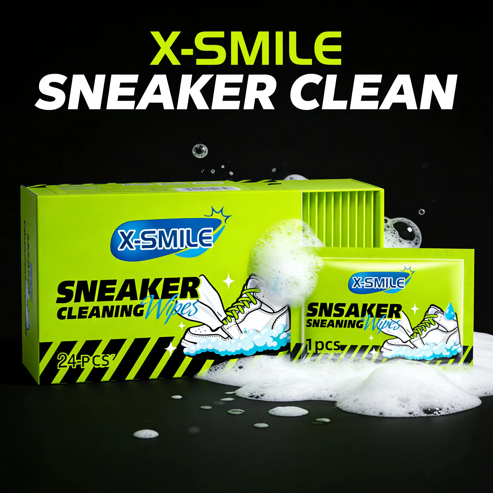 Sneaker Clean 24 Pcs Sneakers Cleaning Quick Wipes Removing Dirt and Stains with Disposable Shoe Wipe