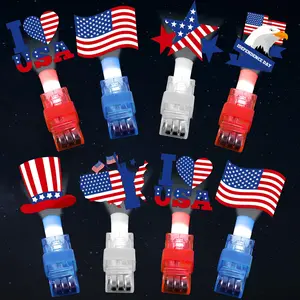 36 PCS Patriotic Memorial Day Party Favors 4th of July LED Light Up Finger Lights, Glow in the Dark 250th Anniversary Party Bulk for Goodie Treat Bags Stuffers Independence Day Birthday Supplies