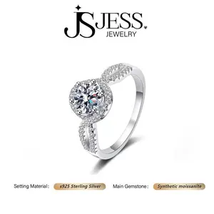 [#175] Aureline Ring Set - 2ct Round Cut Synthetic Moissanite, Twisted Pav��, 925 Sterling Silver, Perfect Anniversary Birthday Gift for Women