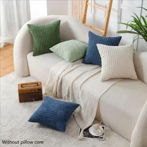 Ultra-Soft Bohemian Striped Waist Cushion Covers, Decorative Corduroy Pillow Cases, Sofa Bed Car Decoration, 16x16, 18x18, 20x20 Inches