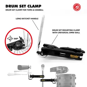 Beatello-Drum Set Clamp, Cowbell Clamp,Special Effects Drum Clamp with Universal Ball, Drum Clamp Be Used for Toms, Cowbells,Small Percussion Instruments, Percussion Instrument Accessories