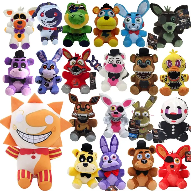 2026 Hot FNaF Night At Freddy's Soft Stuffed Animals - 17-25cm Cute Look Bonnie Foxy Freddy Plush Dolls, Gifts for Children Fans (As Picture)