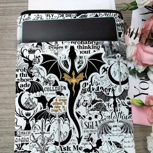 Romantic Dark Academic Dragon Book Cover-durable Polyester Material, Black Gold Design, Complex Dragon Fantasy Novel Case and Bookmark Substitute, Perfect Gift for Fans, for Vintage Leather Journal, Journaling Supplies