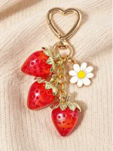 Cute Strawberry Design Sparkly Bag Charm, Stylish Playful Charm, Fashionable Bag Keychain for Women & Girls, Trendy All-match & Exquisite Bag Charm for Birthday Gift, Purse Accessories Smartphone