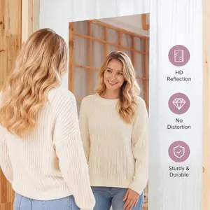 Self-Adhesive Flexible Mirror Sheets, Full Length Wall Mirror Stickers for Home Decor, Peel and Stick Soft Mirror Film for Bedroom & Dorm