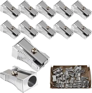 24 count Metal Pencil Sharpeners, One Hole Handheld Pencil Sharpener,  Alloy Manual Mini Sharpeners Sharpen Pencils for Schools Offices Art Classroom Supplies