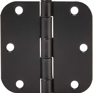 Rounded corner door hinge, 3.5 inches, internal type, flat double folding door hinge, easy to install with screws, standard hinge, no squeaking sound, suitable for bedroom interior doors, hardware control